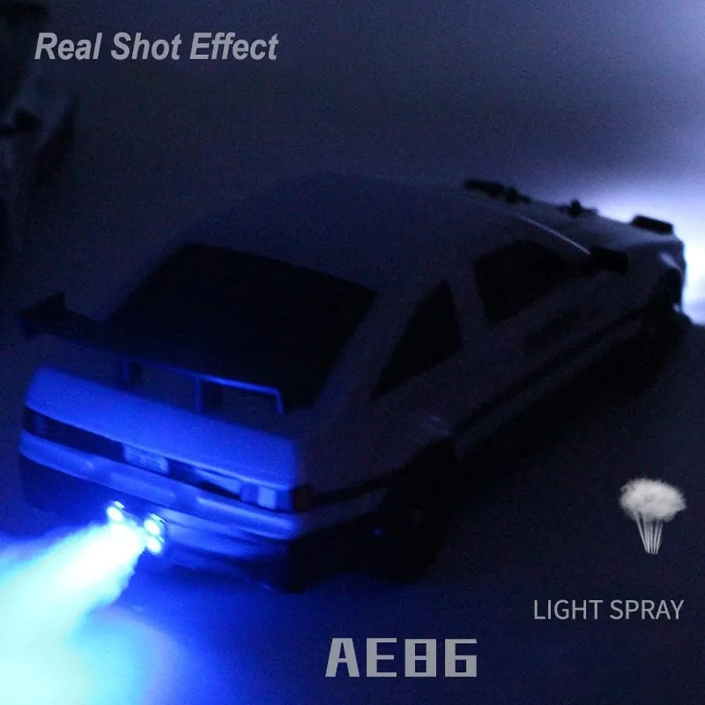 Remote Control Car for Boys Fast 1/16 Scale Rechargeable RC Vehicle Cars Toys Xmas Gifts for Kids High Speed with LED Lights＆ Simulation Exhaust Spray