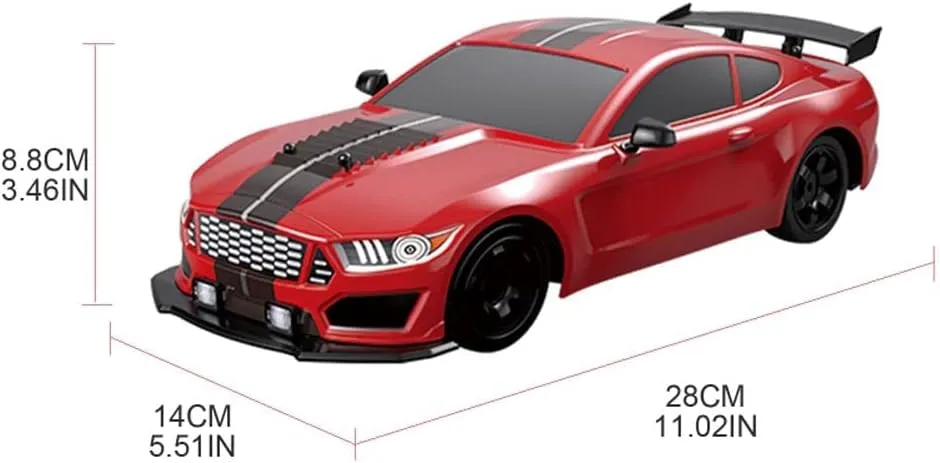 Remote Control Car for Boys Fast 1/16 Scale Rechargeable RC Vehicle Cars Toys Xmas Gifts for Kids High Speed with LED Lights＆ Simulation Exhaust Spray