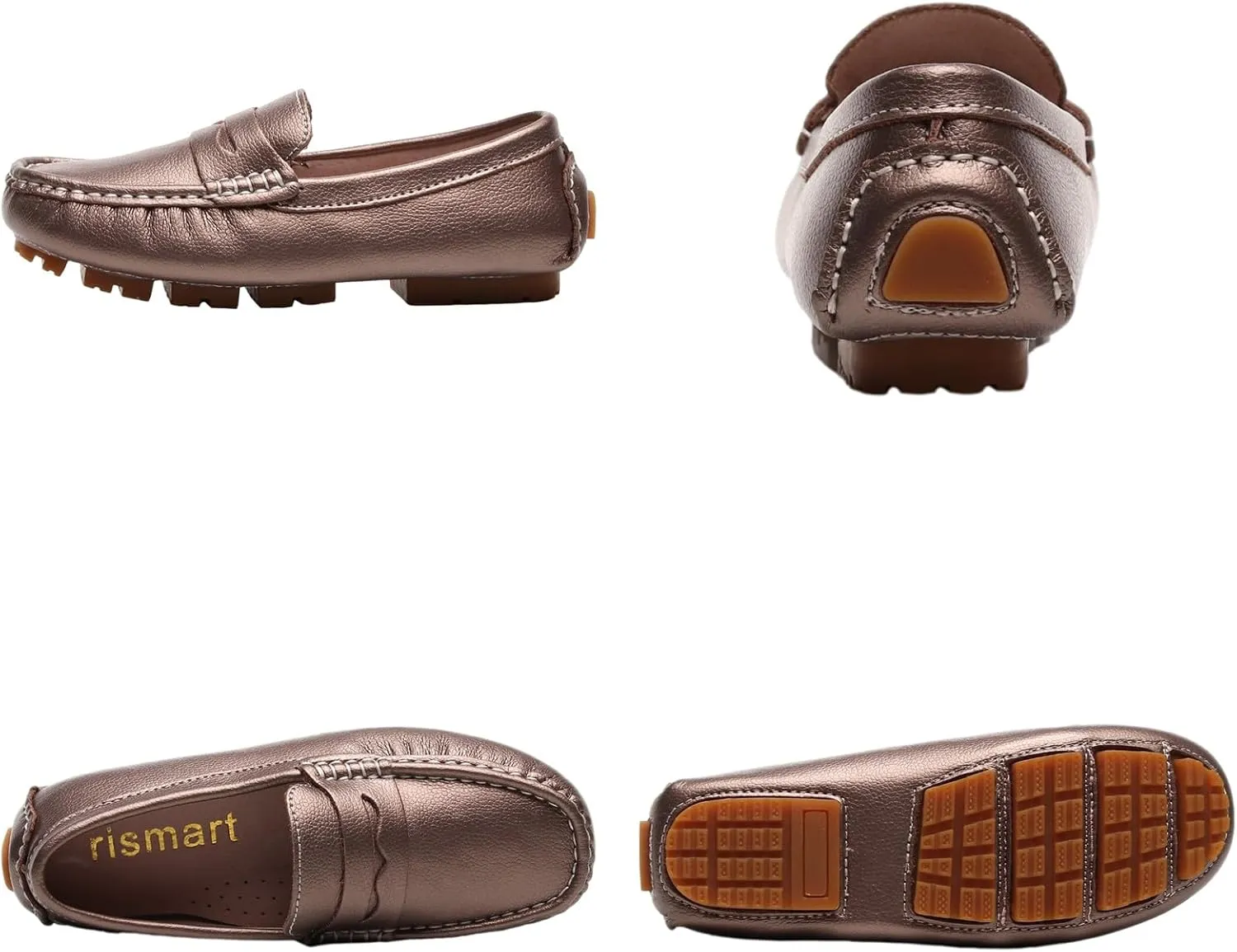 rismart Boys Girls Loafer Flats Slip-On Comfort School Casual Dress Shoes