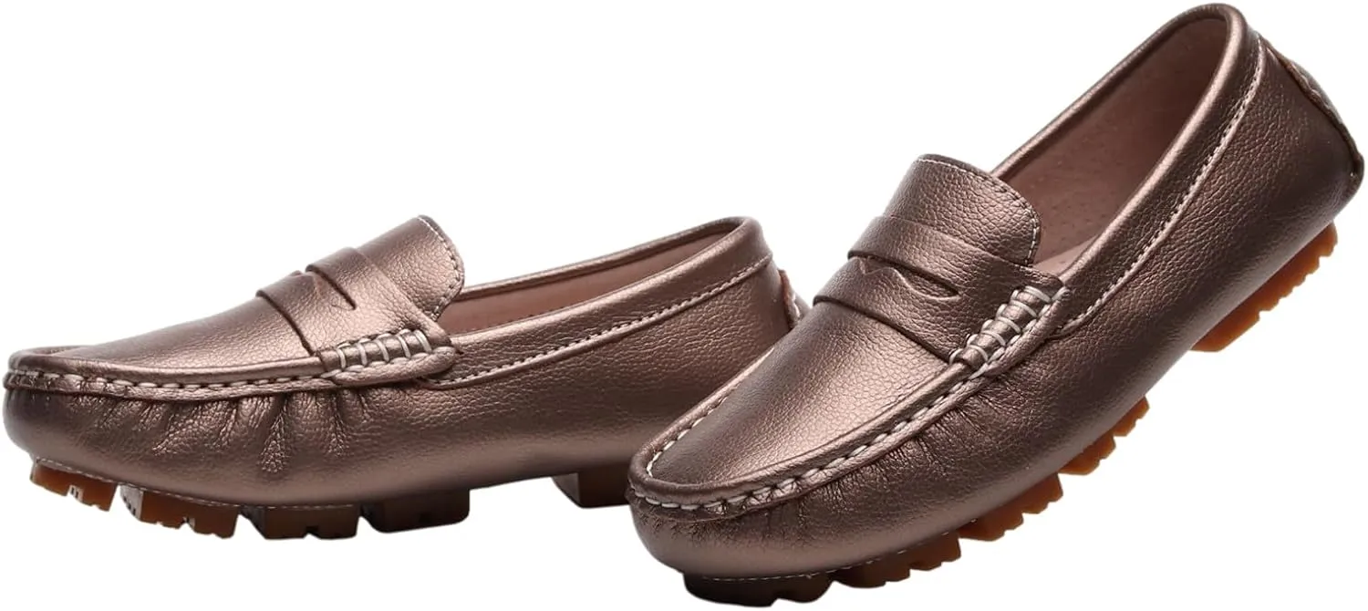 rismart Boys Girls Loafer Flats Slip-On Comfort School Casual Dress Shoes