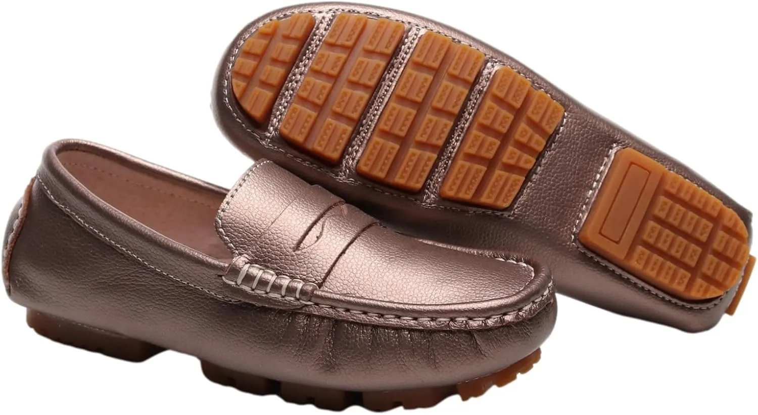 rismart Boys Girls Loafer Flats Slip-On Comfort School Casual Dress Shoes