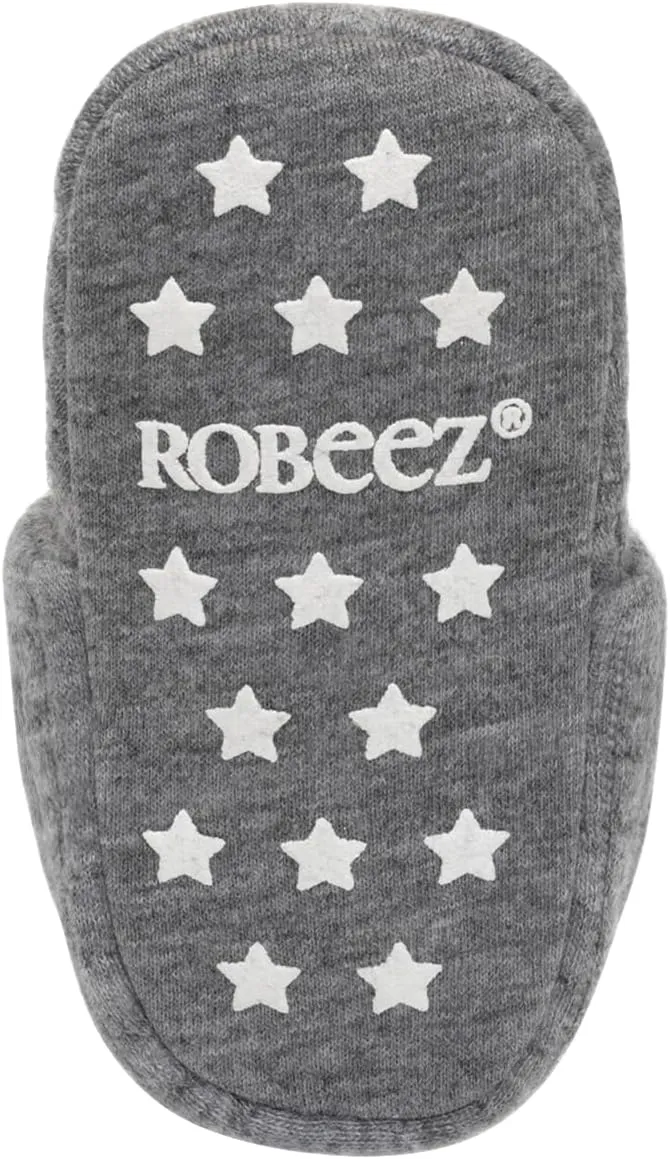 Robeez Baby Girls and Boys Crib Cotton Snap Booties with Slip-Resistant Soles for Infant and Toddler, 0-18 Months