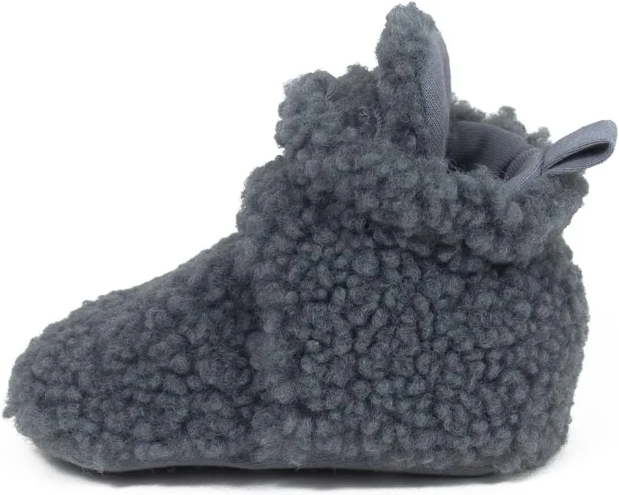 Robeez Baby Girls and Boys Crib Fleece Sherpa Snap Booties with Slip-Resistant Soles for Infant and Toddler, 0-18 Months