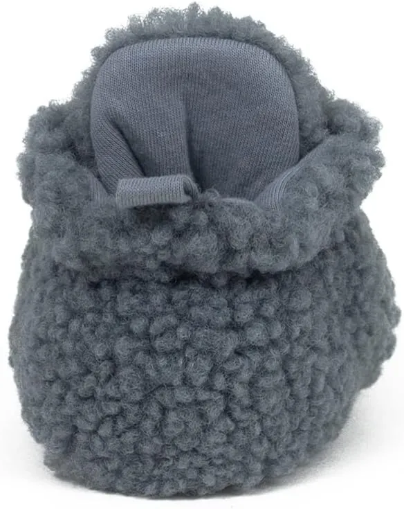 Robeez Baby Girls and Boys Crib Fleece Sherpa Snap Booties with Slip-Resistant Soles for Infant and Toddler, 0-18 Months