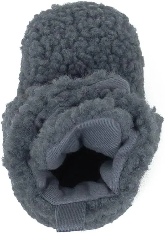 Robeez Baby Girls and Boys Crib Fleece Sherpa Snap Booties with Slip-Resistant Soles for Infant and Toddler, 0-18 Months