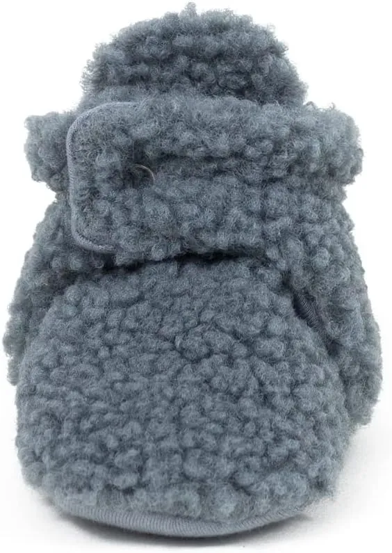 Robeez Baby Girls and Boys Crib Fleece Sherpa Snap Booties with Slip-Resistant Soles for Infant and Toddler, 0-18 Months