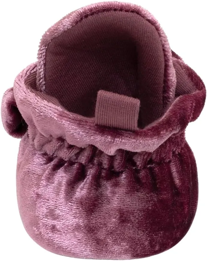 Robeez Baby Girls and Boys Crib Fleece Sherpa Snap Booties with Slip-Resistant Soles for Infant and Toddler, 0-18 Months