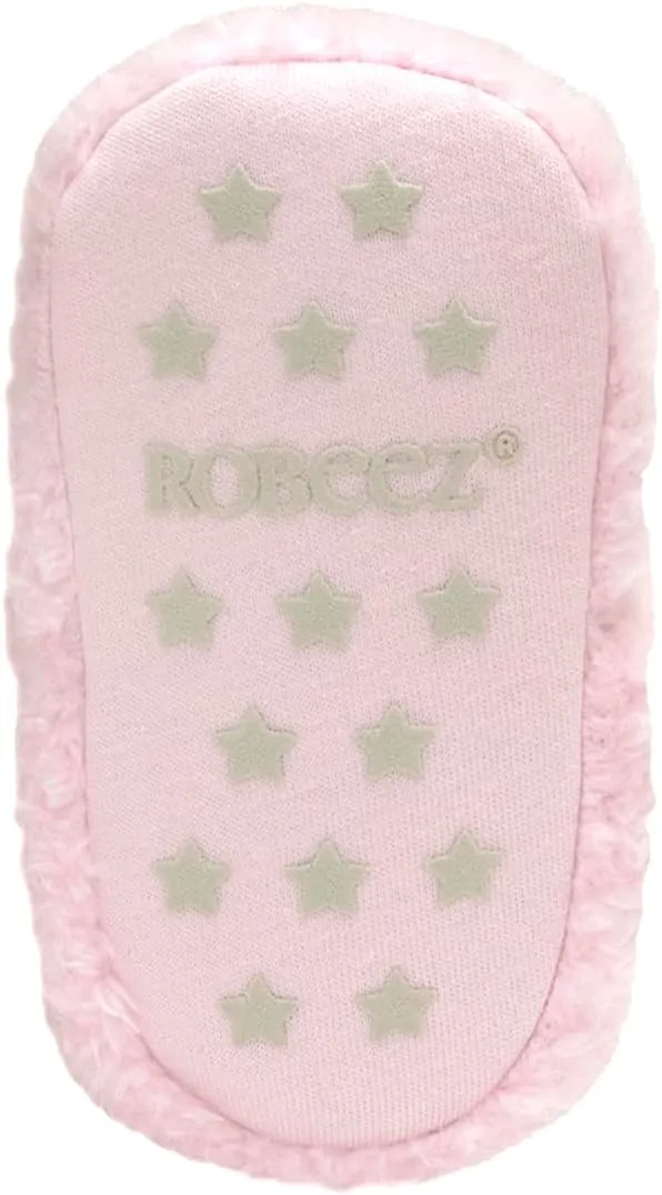 Robeez Baby Girls and Boys Crib Fleece Sherpa Snap Booties with Slip-Resistant Soles for Infant and Toddler, 0-18 Months