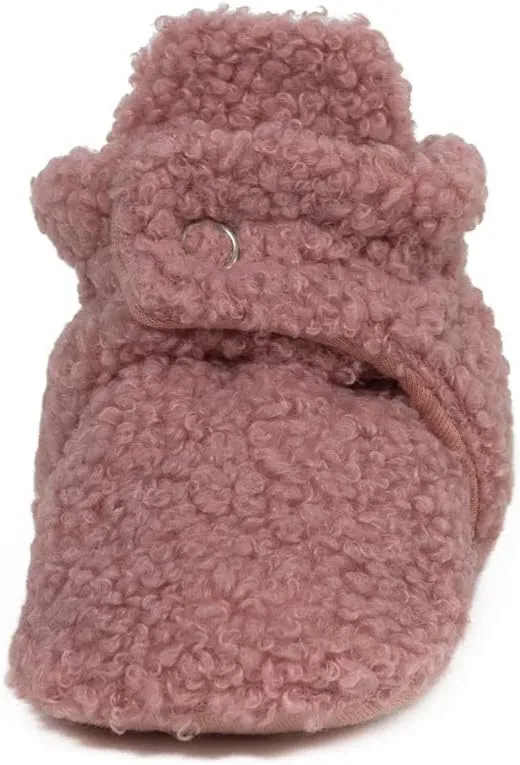 Robeez Baby Girls and Boys Crib Fleece Sherpa Snap Booties with Slip-Resistant Soles for Infant and Toddler, 0-18 Months