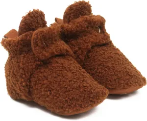 Robeez Baby Girls and Boys Crib Fleece Sherpa Snap Booties with Slip-Resistant Soles for Infant and Toddler, 0-18 Months
