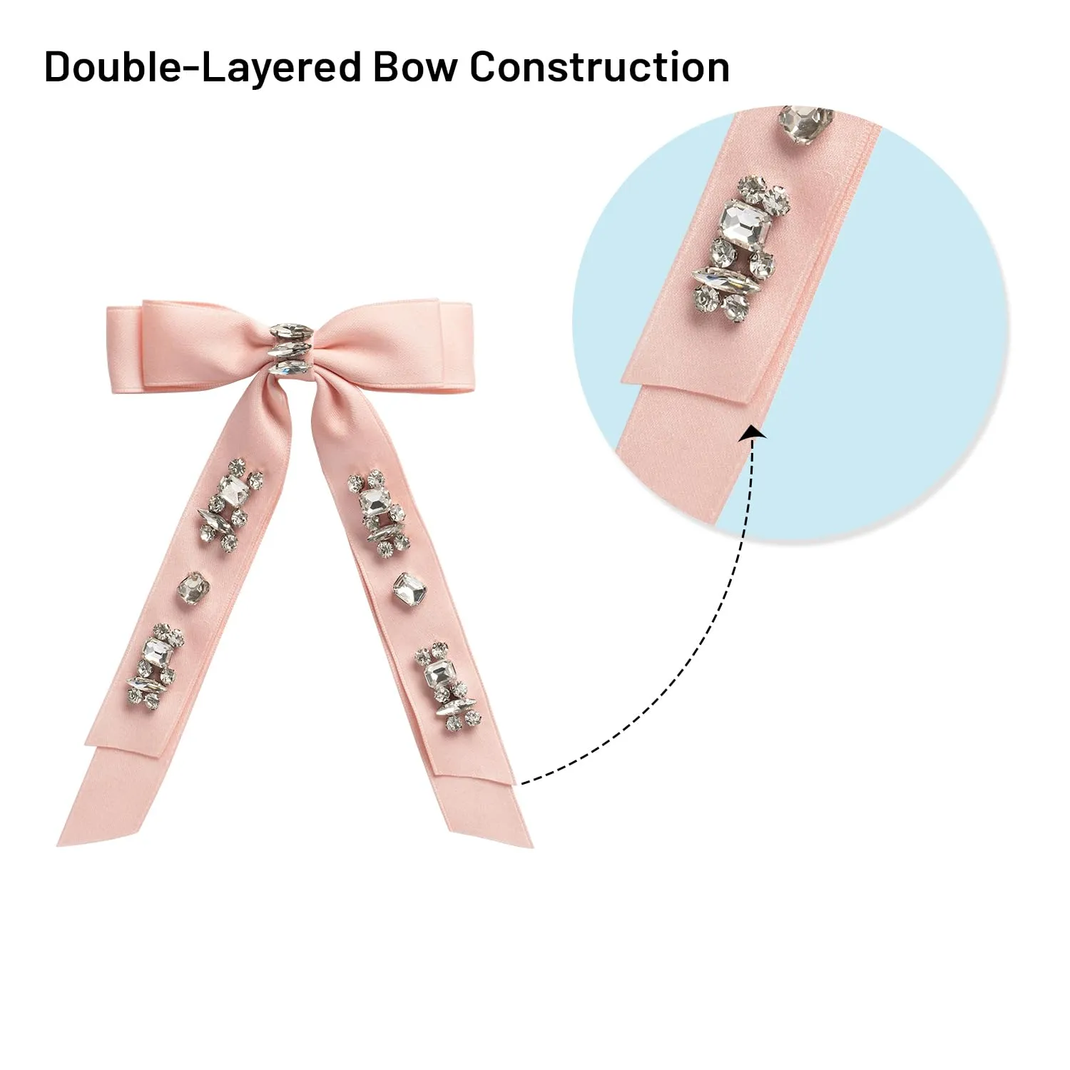 Rock Candy Rhinestone Embellished Satin Bow Clip - Ballet Slipper | Hair Clip | Hair Accessory for Girls for Any Occasion
