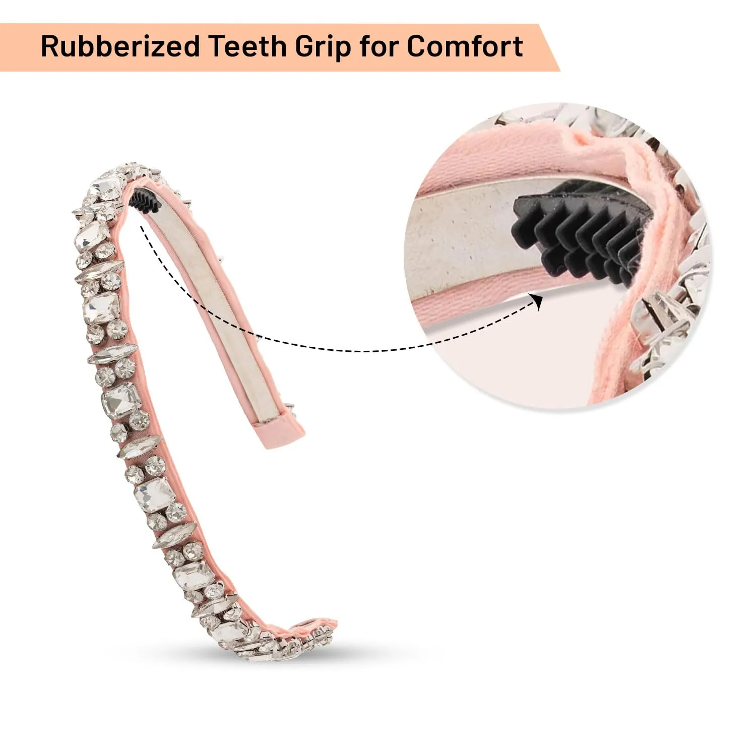 Rock Candy Rhinestone Embellished Satin Headband - Ballet Slipper | Hairband | Hair Accessory for Girls for Any Occasion (One Size)