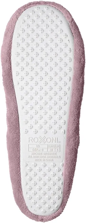 Roxoni Women's Terry Classic Cotton & Velour Ballerina Slippers (Pack of 2)