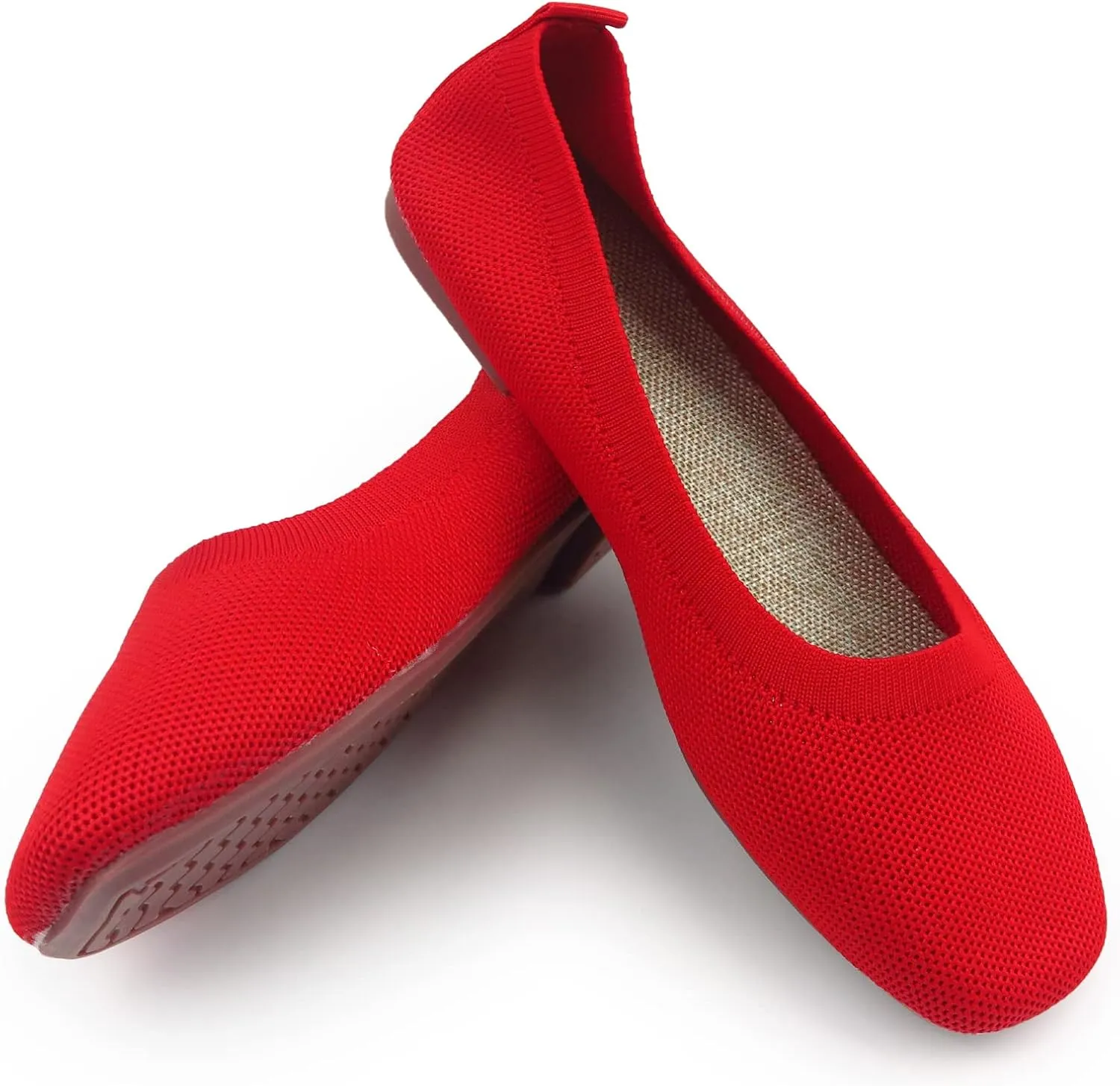 RVROVIC Women Flat Shoes Knitted Lightweight Slip-on Loafers Breathabel Soft Comfortable Ballet Flats