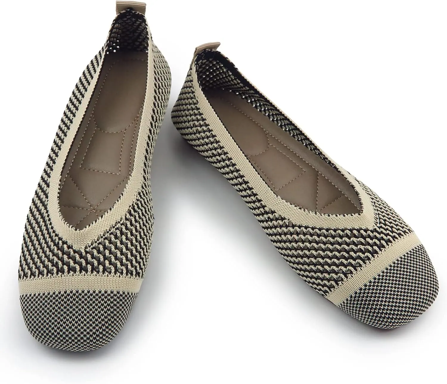 RVROVIC Women Flat Shoes Knitted Lightweight Slip-on Loafers Breathabel Soft Comfortable Ballet Flats