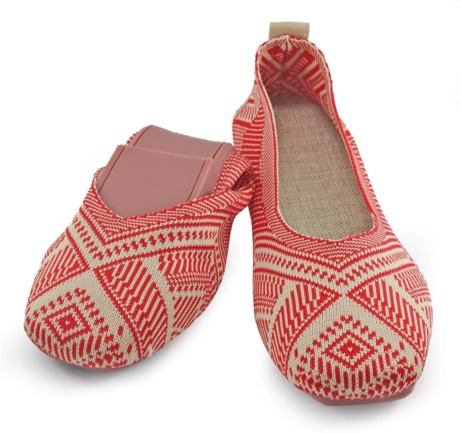 RVROVIC Women Flat Shoes Knitted Lightweight Slip-on Loafers Breathabel Soft Comfortable Ballet Flats
