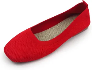 RVROVIC Women Flat Shoes Knitted Lightweight Slip-on Loafers Breathabel Soft Comfortable Ballet Flats