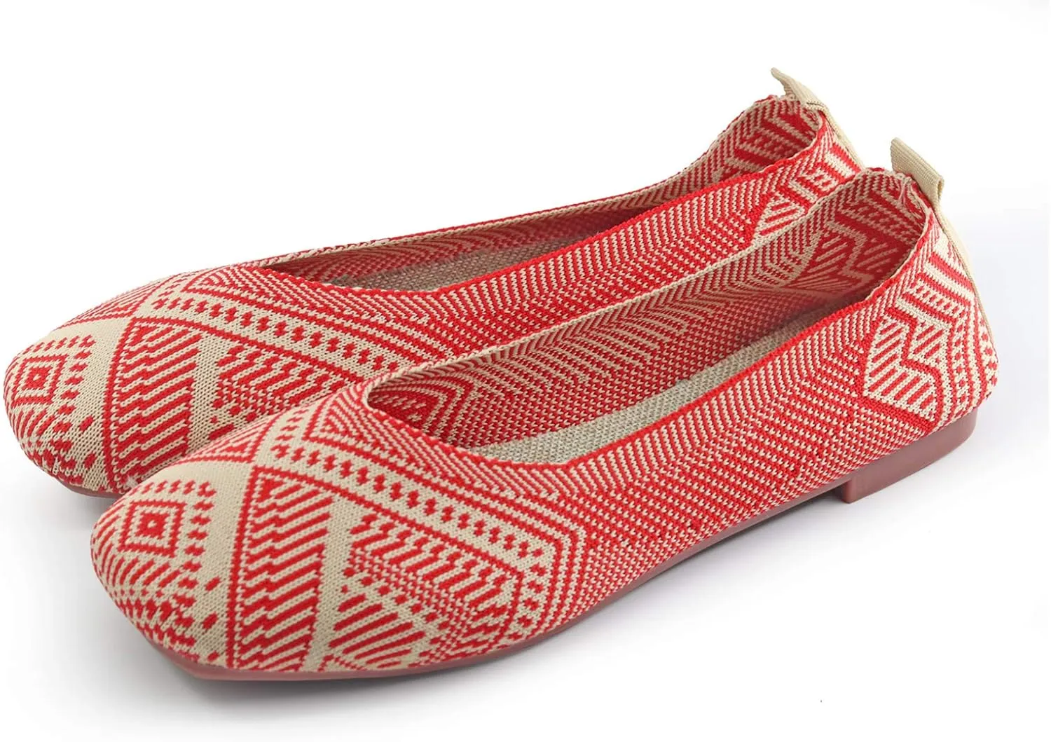 RVROVIC Women Flat Shoes Knitted Lightweight Slip-on Loafers Breathabel Soft Comfortable Ballet Flats