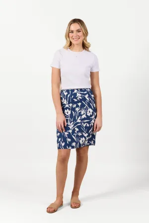 S373 Holly - Printed Lightweight Flat Front Skirt