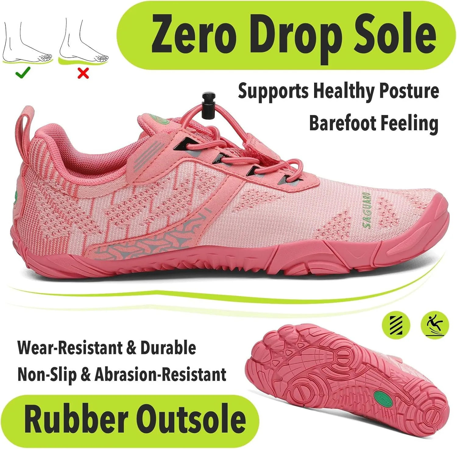SAGUARO Womens Mens Barefoot Shoes Minimalist Trail Runner Wide Toe Box Zero Drop Outdoor Cross Training Shoe