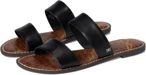 Sam Edelman Women's Gala Flat Sandal, Black Leather, 6 Wide