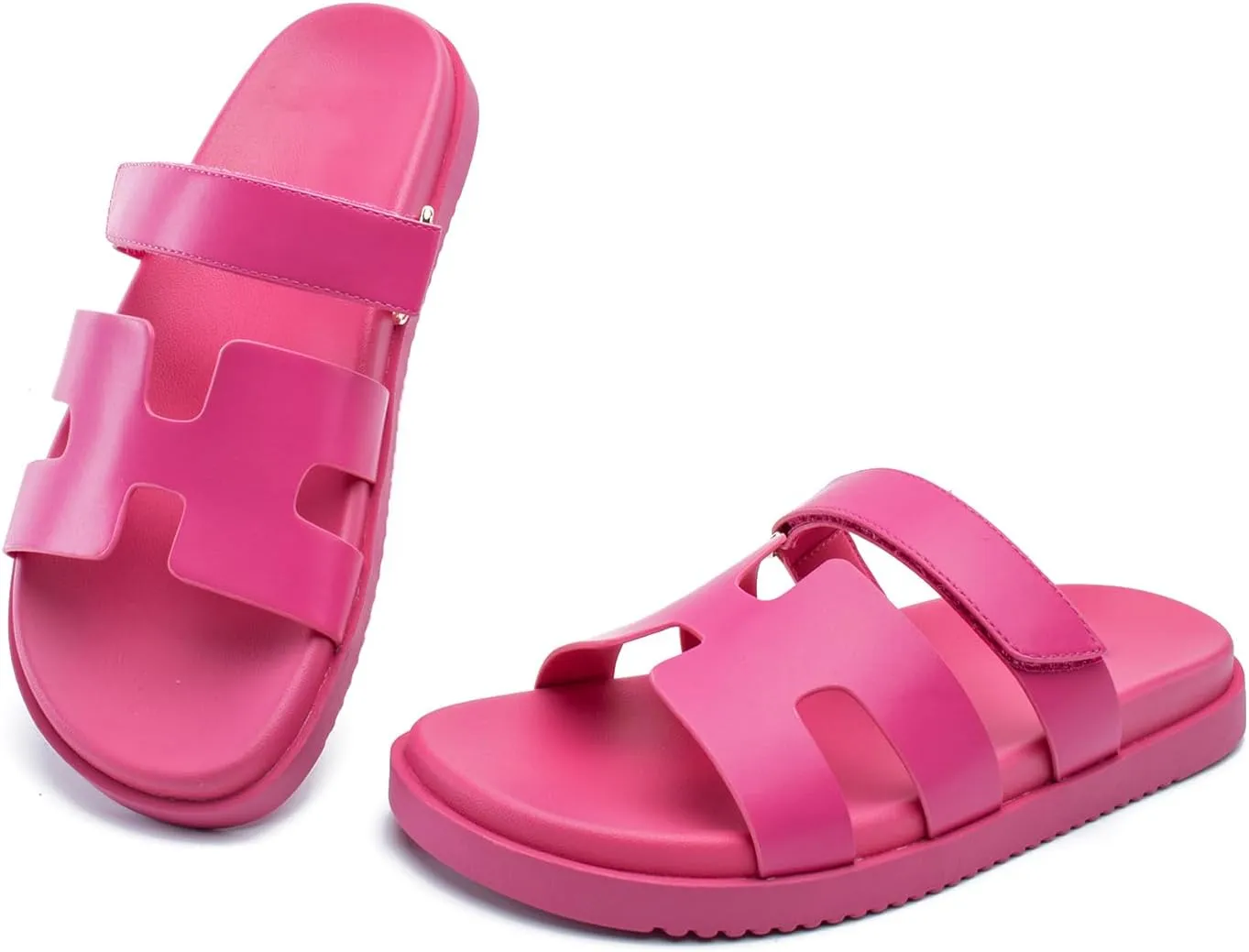 Sandals for Women Open Toe Thick Sole Slide Shoes Comfort Platform Sandals Adjustable Strap Casual Slip on Flats Beach Sandals