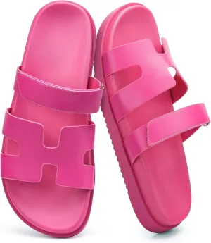 Sandals for Women Open Toe Thick Sole Slide Shoes Comfort Platform Sandals Adjustable Strap Casual Slip on Flats Beach Sandals