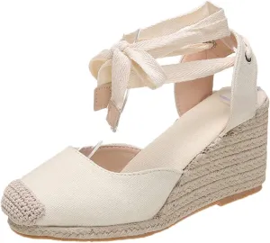 Sandals Women Dressy Summer Closed Toe Wedge Platform Vintage Casual Comfy Bohemia Gladiator Ladies 2025 Ankle Shoes Wedges Heels Comfortable Strap Sandal Outdoor Vacation Party