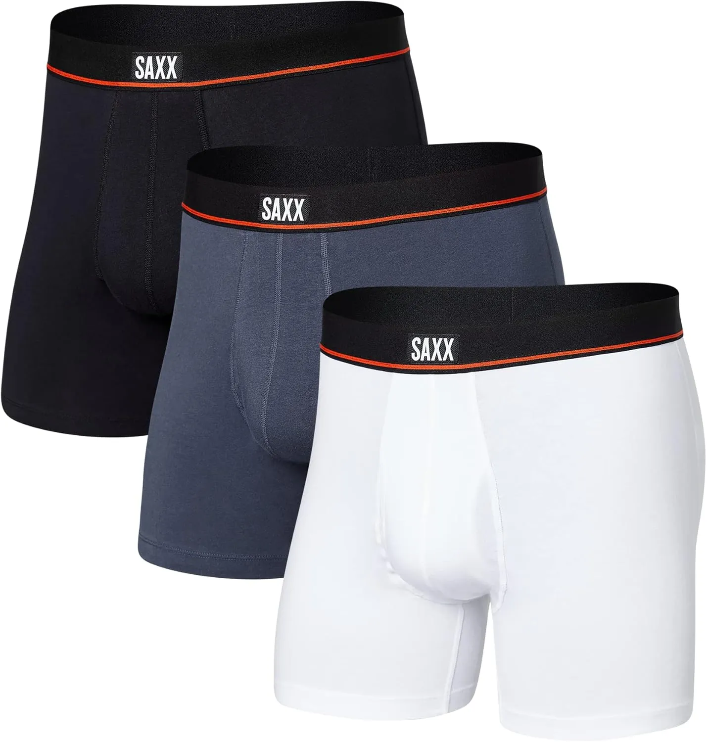 SAXX Underwear Co. Men's Underwear with Pouch Non-Stop Stretch Cotton Boxer Brief Fly 3Pk