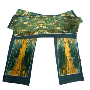 Scarf: Teal & Yellow Cherry Blossom