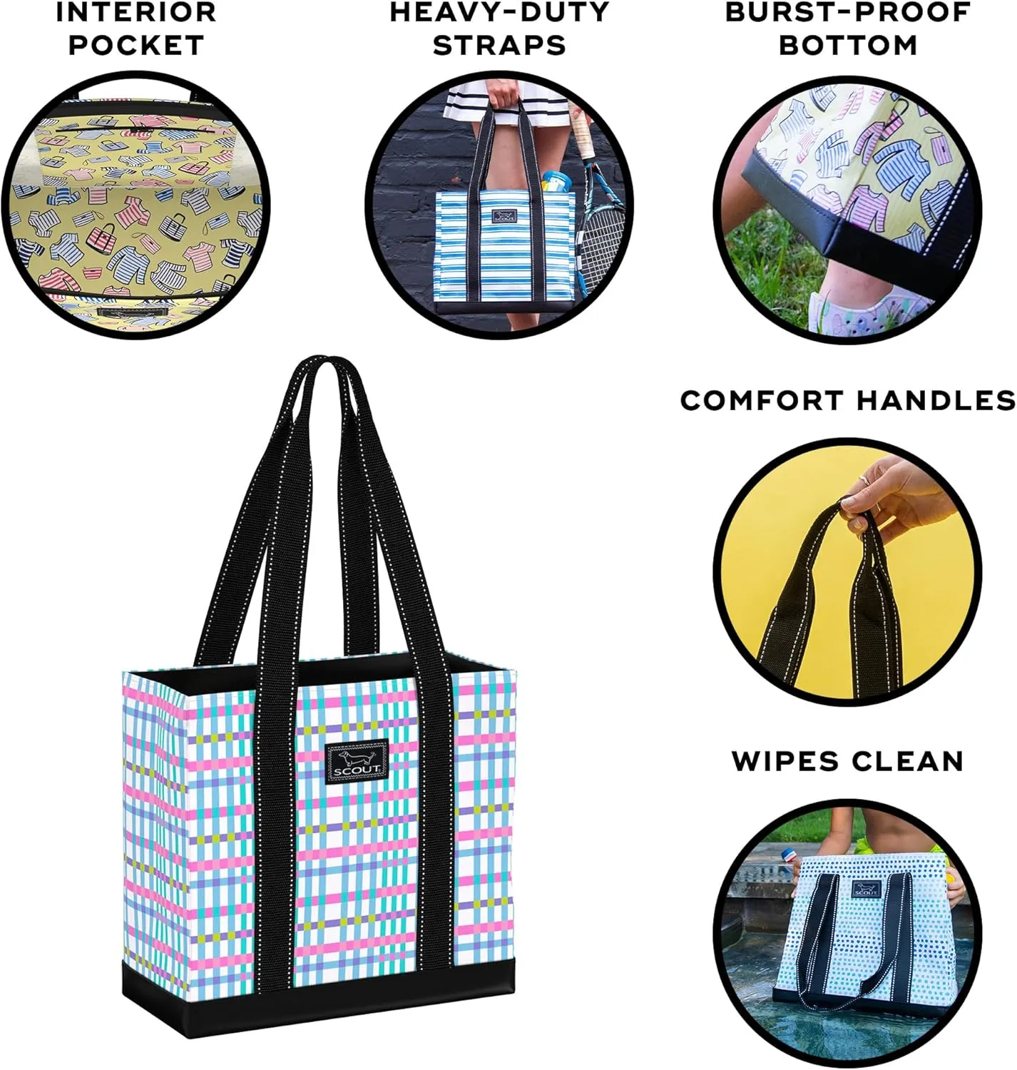 SCOUT Mini Deano - Small, Lightweight, Open Top Utility Tote For Women with Inside Zipper Pocket - Work, Travel, Beach