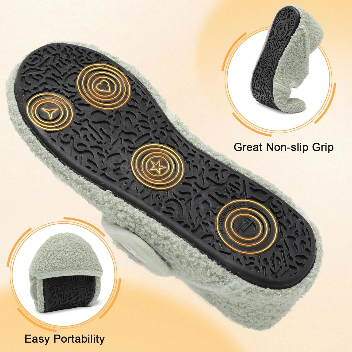 Scurtain Comfy House Slippers for Women Men Wide Diabetic Sock Slippers Soft Slip On Slippers Cozy Barefoot House Shoes