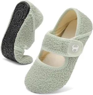 Scurtain Comfy House Slippers for Women Men Wide Diabetic Sock Slippers Soft Slip On Slippers Cozy Barefoot House Shoes