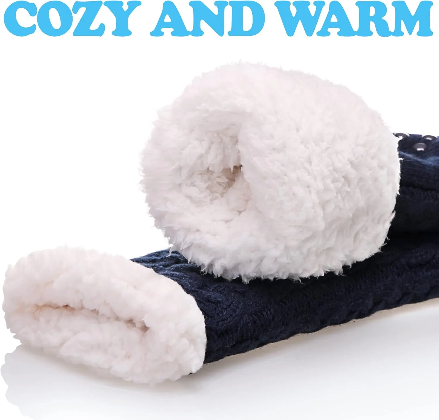 SDBING Women's Winter Super Soft Warm Cozy Fleece Lined Fuzzy Slipper Socks with Grippers