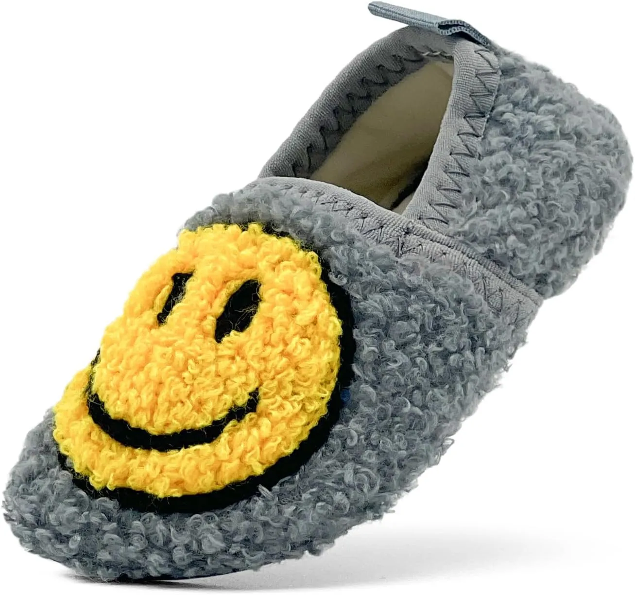 sharllen Smile Face Slippers Kids Girls Boys Plush Cute Warm Soft Happy Face Socks Slippers Shoes Fuzzy Cozy Non-Slip Toddler Slide Slippers for Little Big Kids Winter Indoor Outdoor