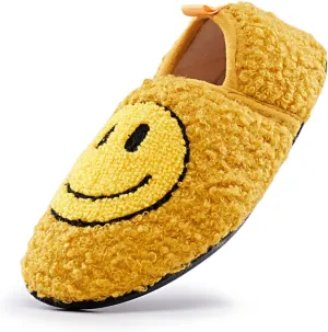 sharllen Smile Face Slippers Kids Girls Boys Plush Cute Warm Soft Happy Face Socks Slippers Shoes Fuzzy Cozy Non-Slip Toddler Slide Slippers for Little Big Kids Winter Indoor Outdoor