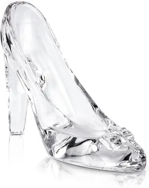 SHOWLOUE Cinderella Shoe Decor, Crystal High Heels Shoes Ornaments Glass Slipper Decoration Gift for Wedding Birthday Halloween Christmas Party, Transparent