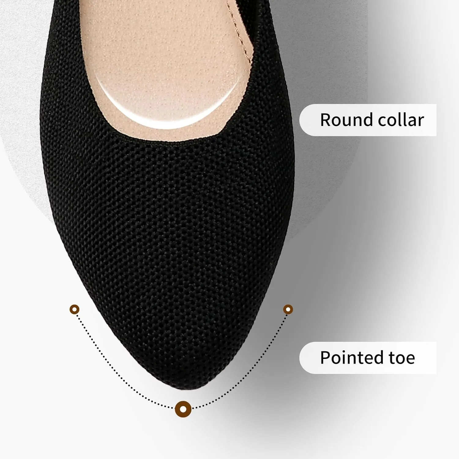 Shupua Women's Flats Shoes Pointed Toe Flats Comfortable Slip on Shoes Flat Dress Shoes Black Ballet Flats for Women