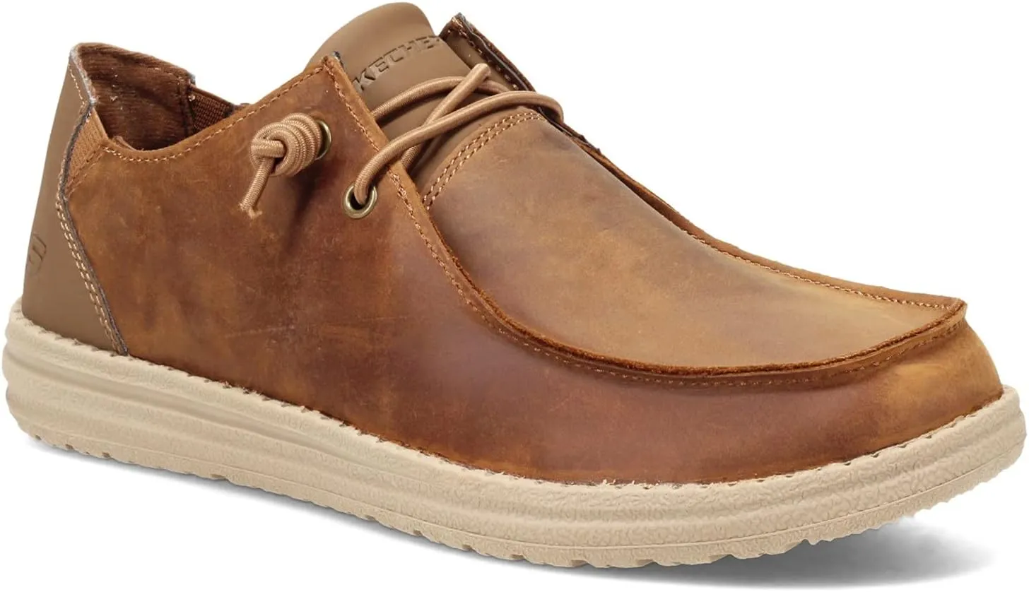 Skechers Men's Moc Toe Bungee Lace Slip on Sneaker