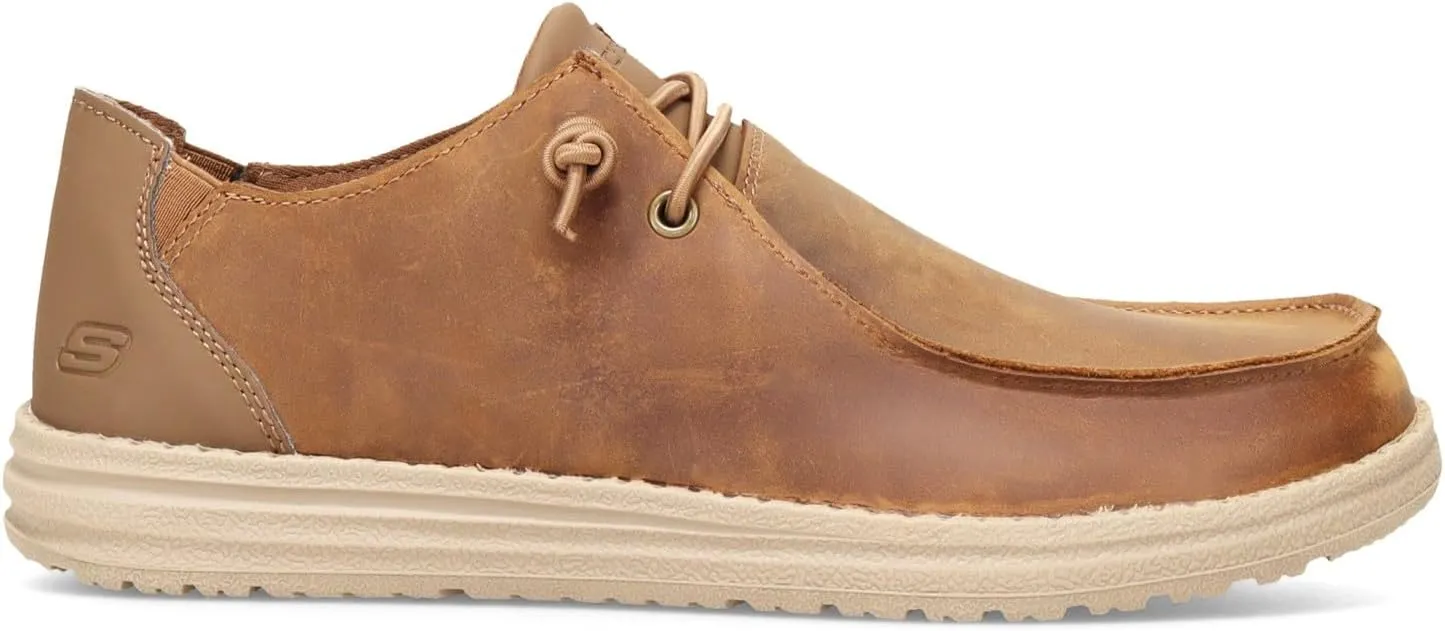 Skechers Men's Moc Toe Bungee Lace Slip on Sneaker