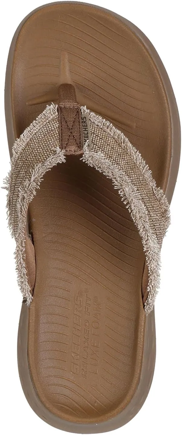 Skechers Men's Parson Sd-Gino Thong Sandal with Frayed Edges