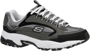 Skechers Sport Men's Stamina Nuovo Cutback Lace-Up Sneaker,Charcoal/Black,11 M US