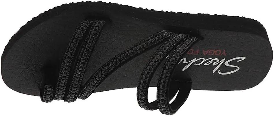 Skechers Women's Meditation Glam Flash Rhinestone Toe Loop Thong