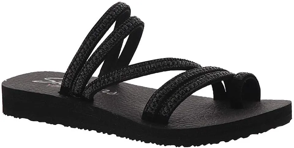 Skechers Women's Meditation Glam Flash Rhinestone Toe Loop Thong