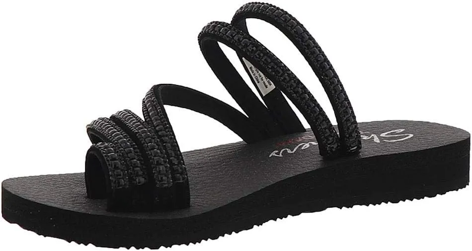 Skechers Women's Meditation Glam Flash Rhinestone Toe Loop Thong