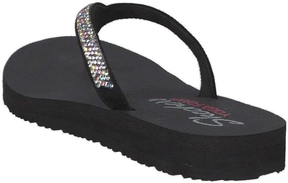 Skechers Women's Meditation Perfect 10 Square Rhinestone Embellished Thong