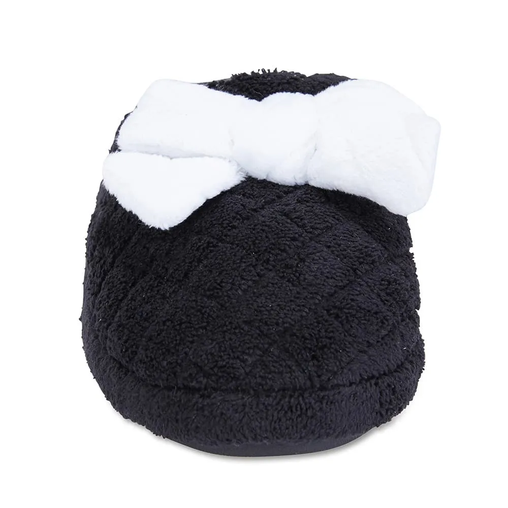 Sleepy Slipper in Black Smooth Fabric