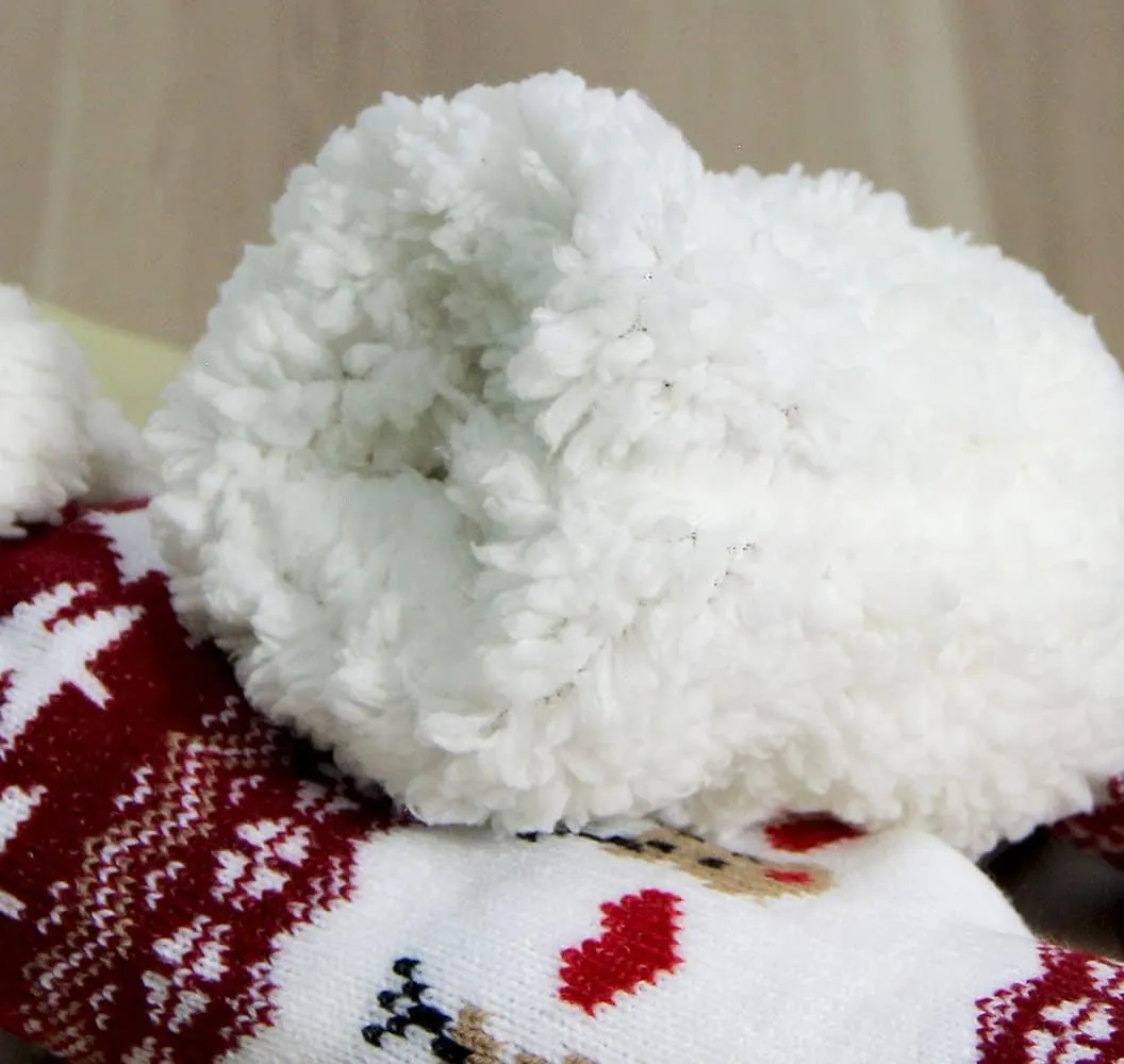 Slipper Socks for Women with Gripper - Winter Non Slip Thick Fuzzy Socks - Warm Cozy Christmas Gift