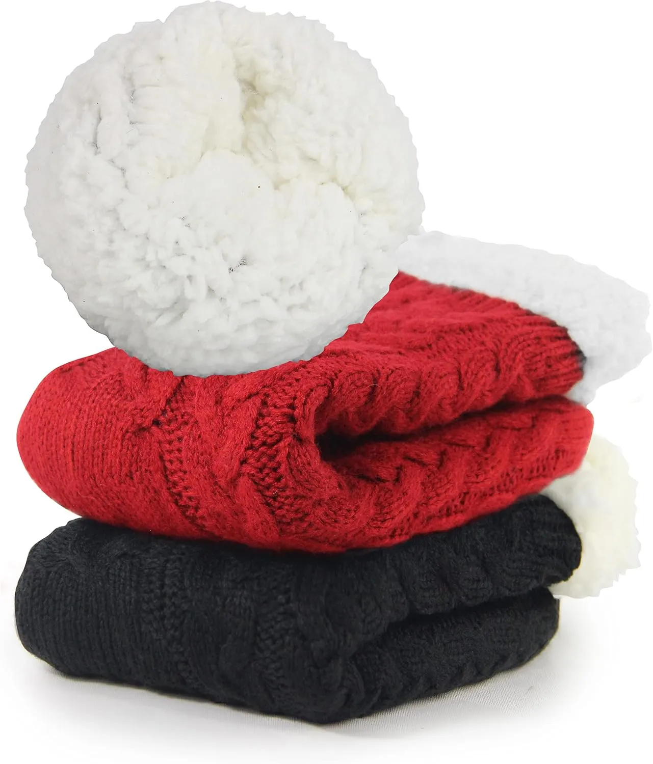 Slipper Socks for Women with Gripper - Winter Non Slip Thick Fuzzy Socks - Warm Cozy Christmas Gift