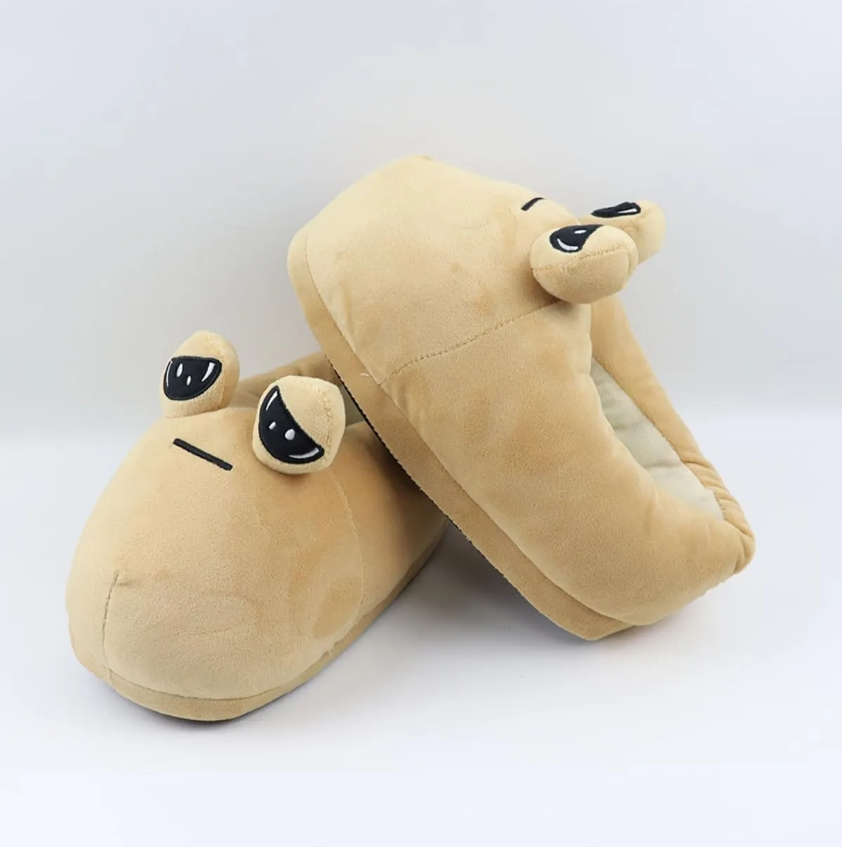 Slippers Alien Sad Pou Plush Doll Animal Fluffy Slippers for Children Adults Women Funny Winter